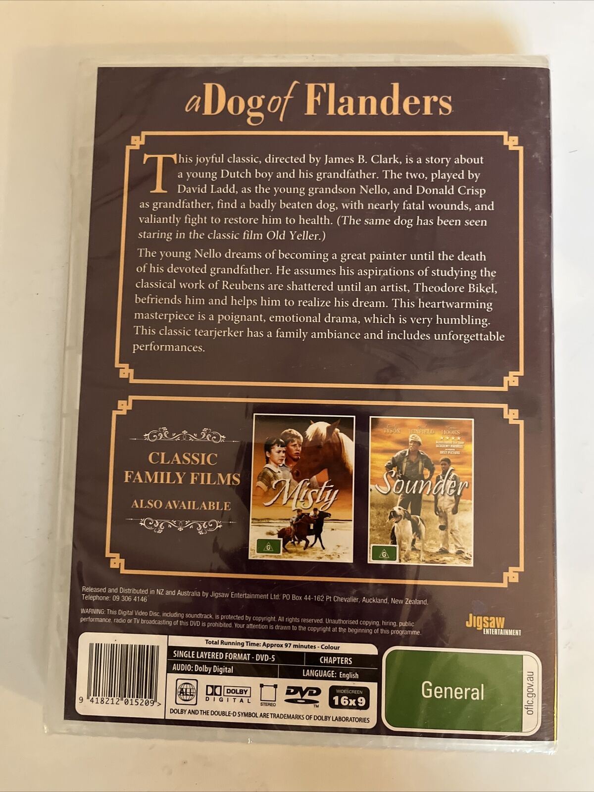 *New Sealed* A Dog Of Flanders (DVD, 1960) David Ladd, Donald Crisp. All Regions