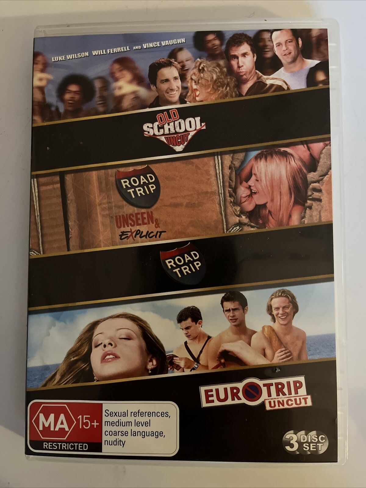 EuroTrip (Uncut) / Old School (Uncut) / Road Trip­ [Unseen Uncut]  (DVD, 2002)