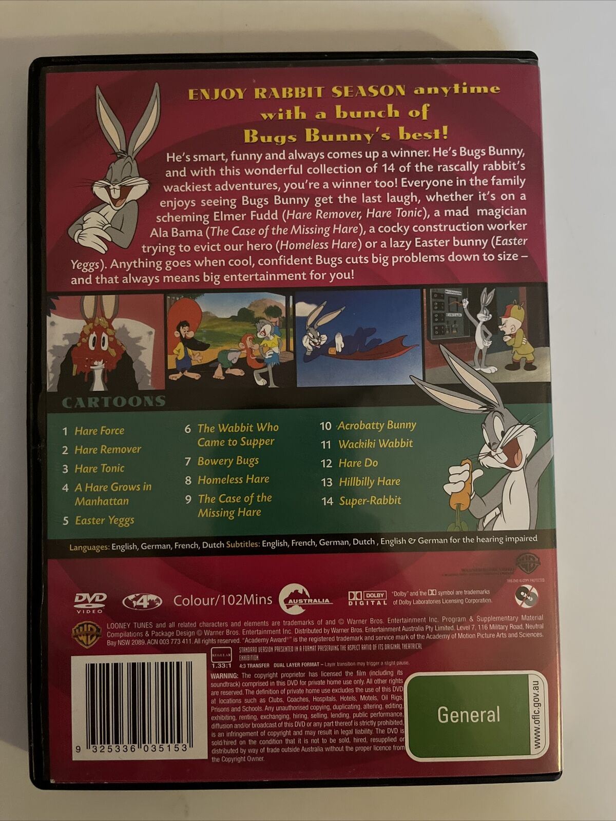 Looney Tunes Collection - Best Of Bugs Bunny : Vol 3 (DVD, 1970)