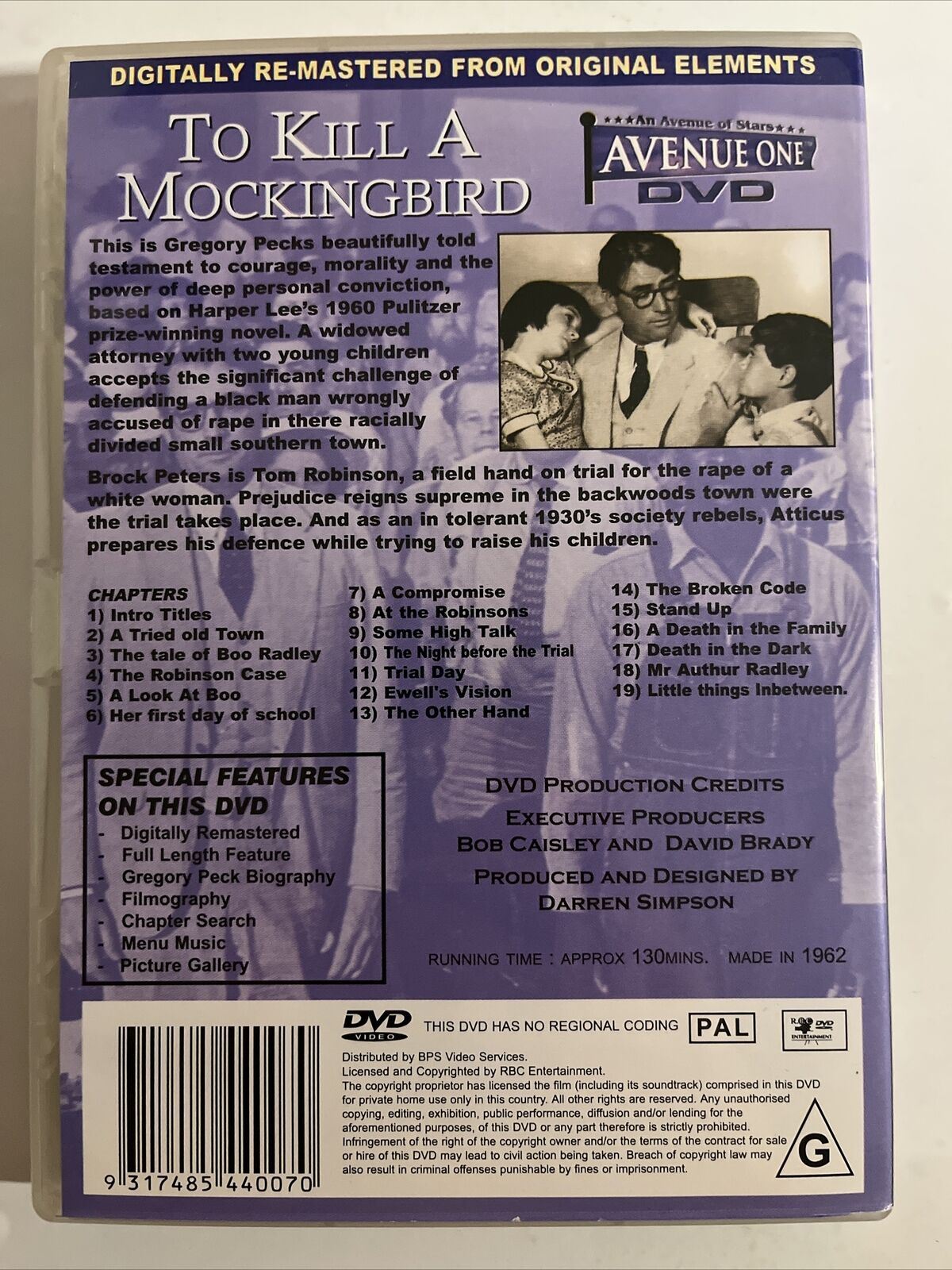 To Kill A Mockingbird (DVD, 1962) Gregory Peck, Mary Badham, Philip Alford