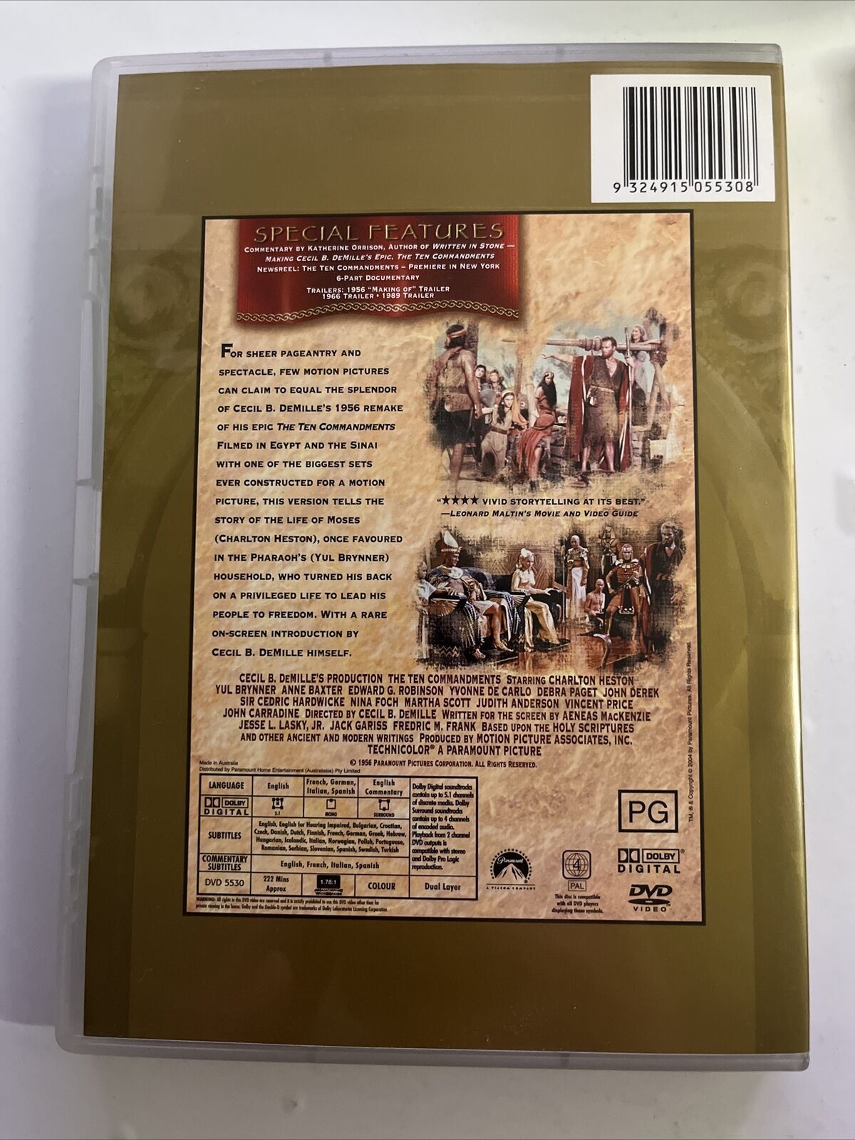 The Ten Commandments - Collector's Edition (DVD, 2-Disc, 1956)