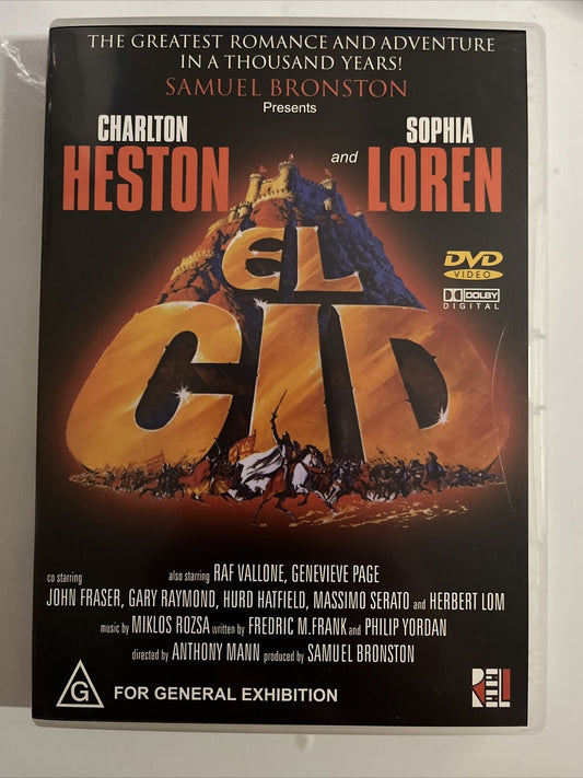 El Cid (DVD, 1961) Charlton Heston, Sophia Loren. NEW All Regions