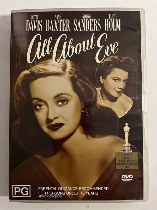 All About Eve (DVD, 1950) Bette Davis, Anne Baxter, Marilyn Monroe. NEW Region 4