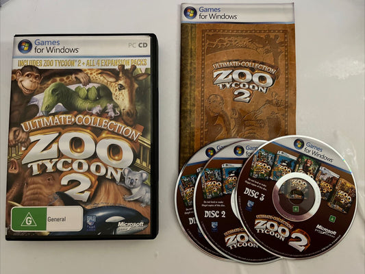 Zoo Tycoon 2 Ultimate Collection - PC Windows CD-ROM Complete + All Expansions