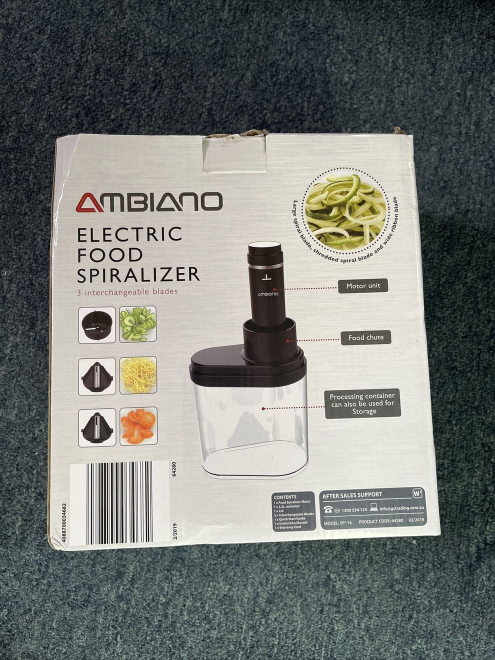 Ambiano Electric Food Spiralizer NEW Retro Unit
