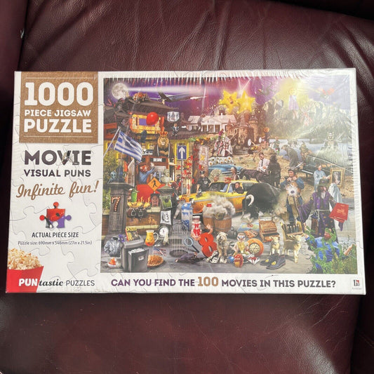 *New Sealed* Movie Visual Puns 1000pc Jigsaw Puzzle Hinkler