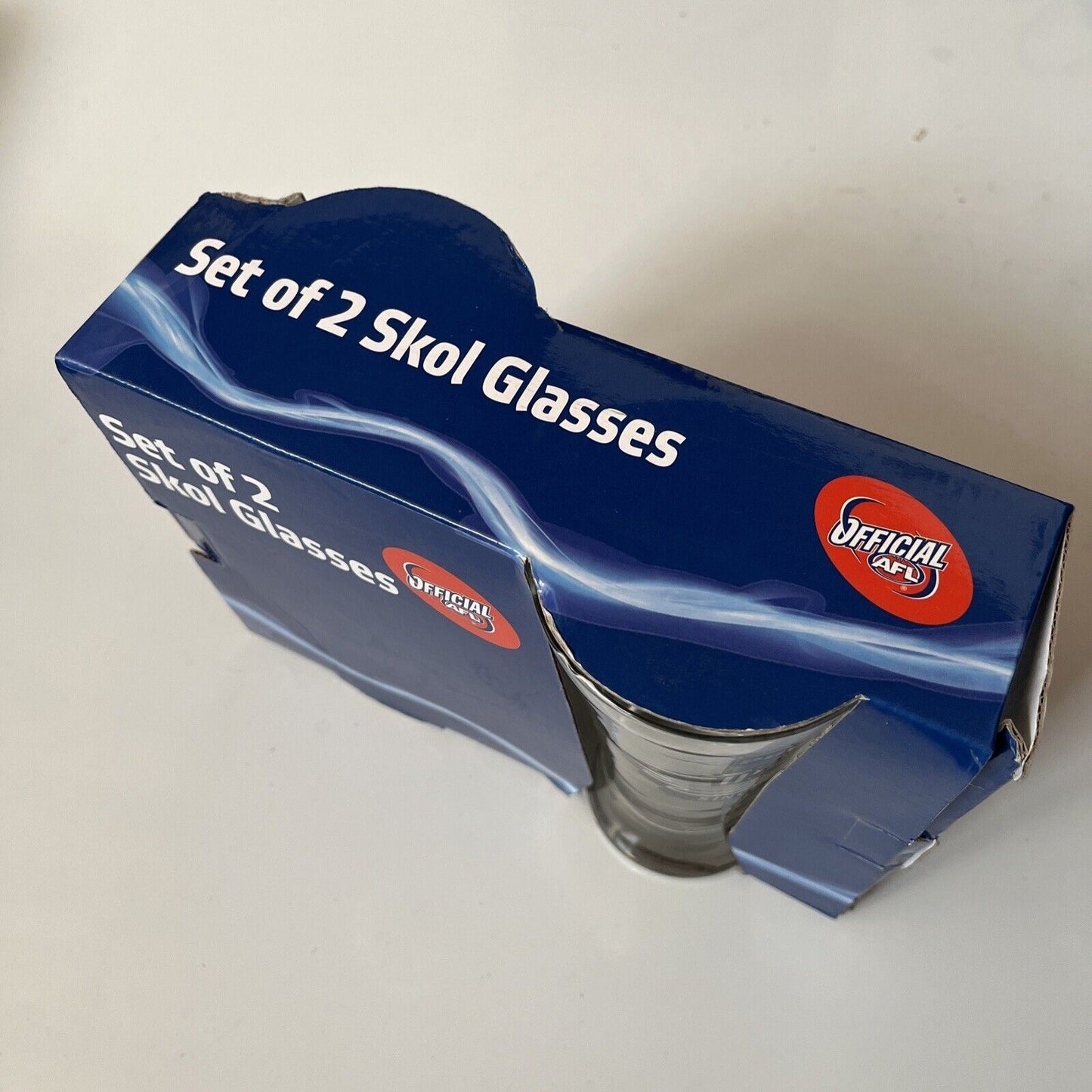 Official AFL Port Power Set of 2 Skol Glasses
