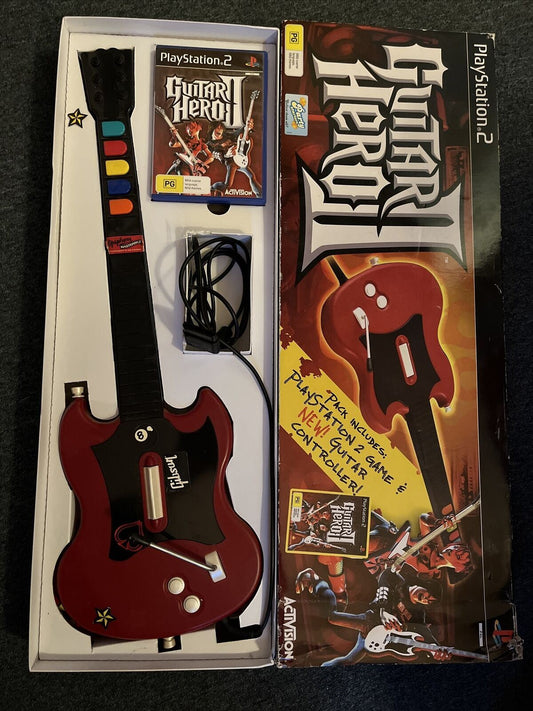 Guitar Hero 2 PlayStation 2 Bundle Box with Wired Guitar and Game - PS2 PAL