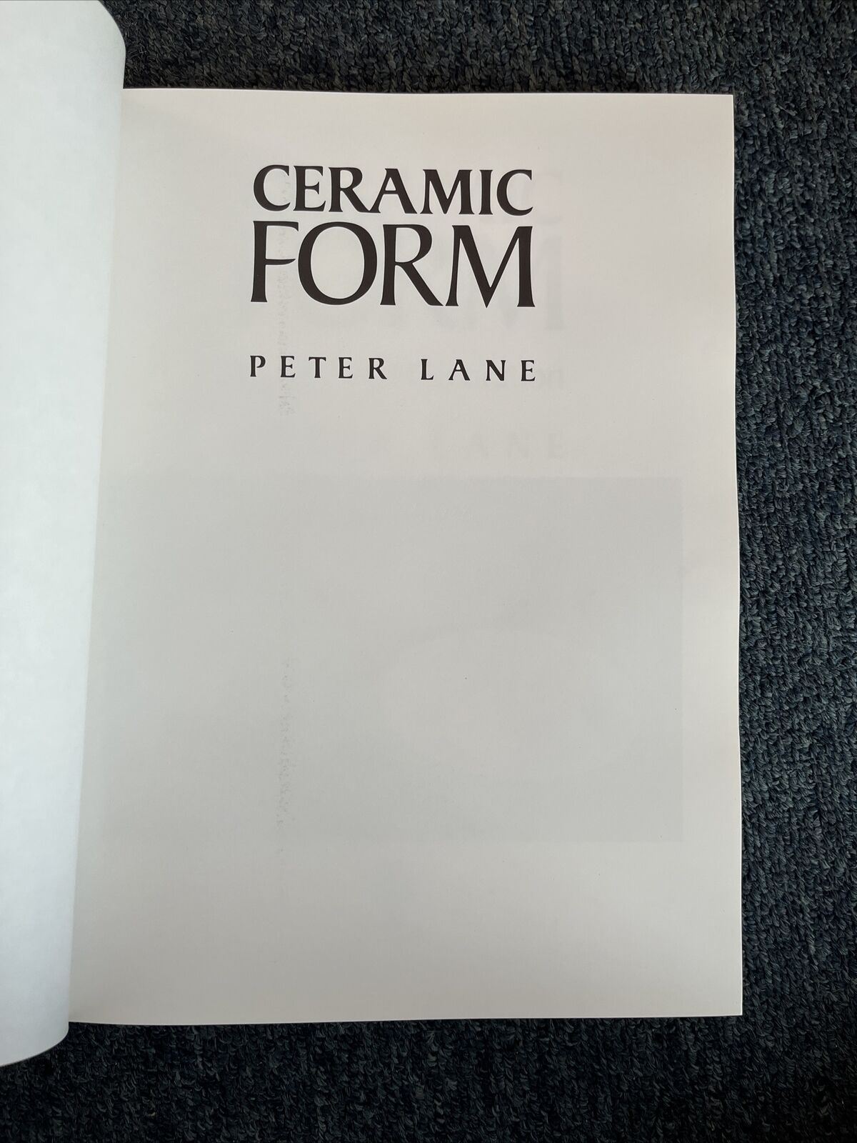 Ceramic Form by Peter Lane (Hardcover, 1988)