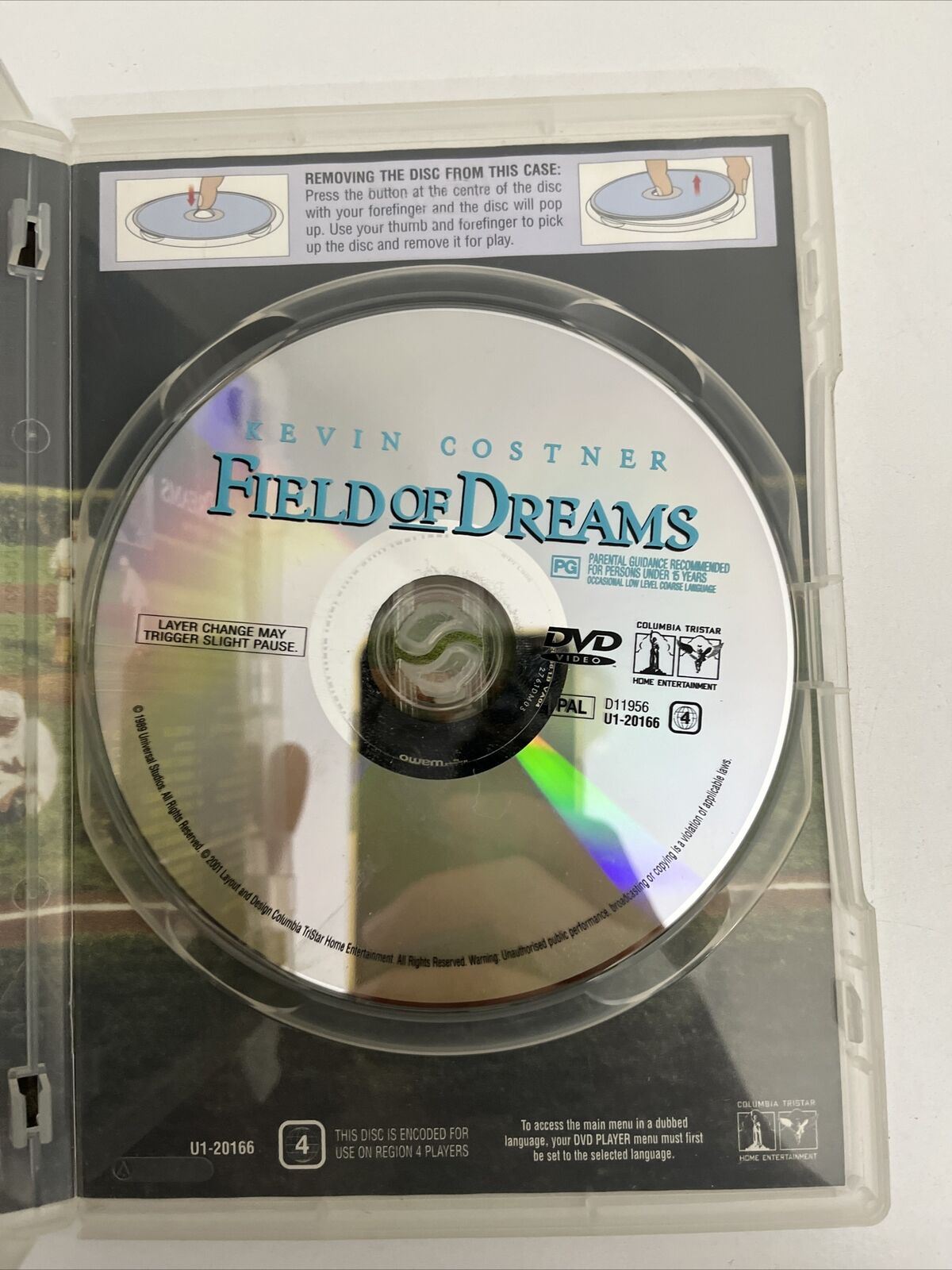 Field Of Dreams (DVD, 1989) Kevin Costner, James Earl Jones, Ray Liotta Region 4