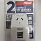 Alec Compact Dual USB Charger with Mains Power Outlet