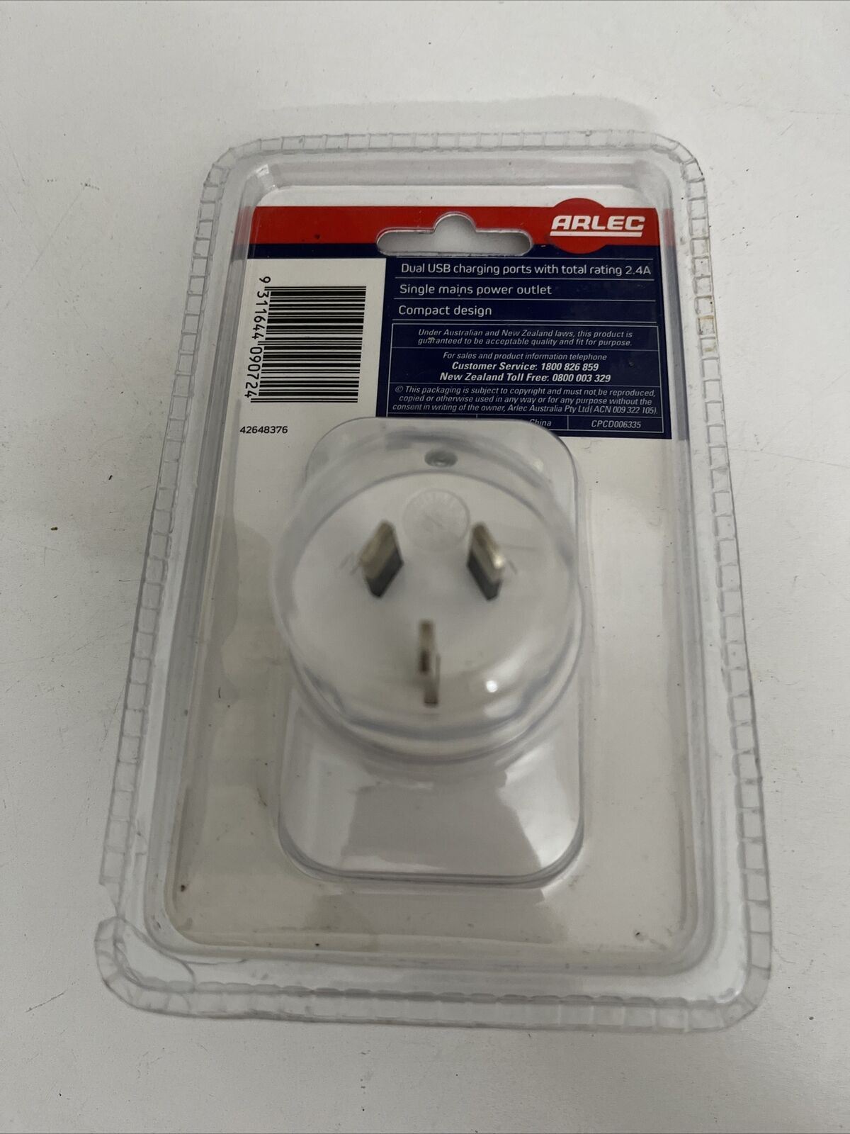 Alec Compact Dual USB Charger with Mains Power Outlet