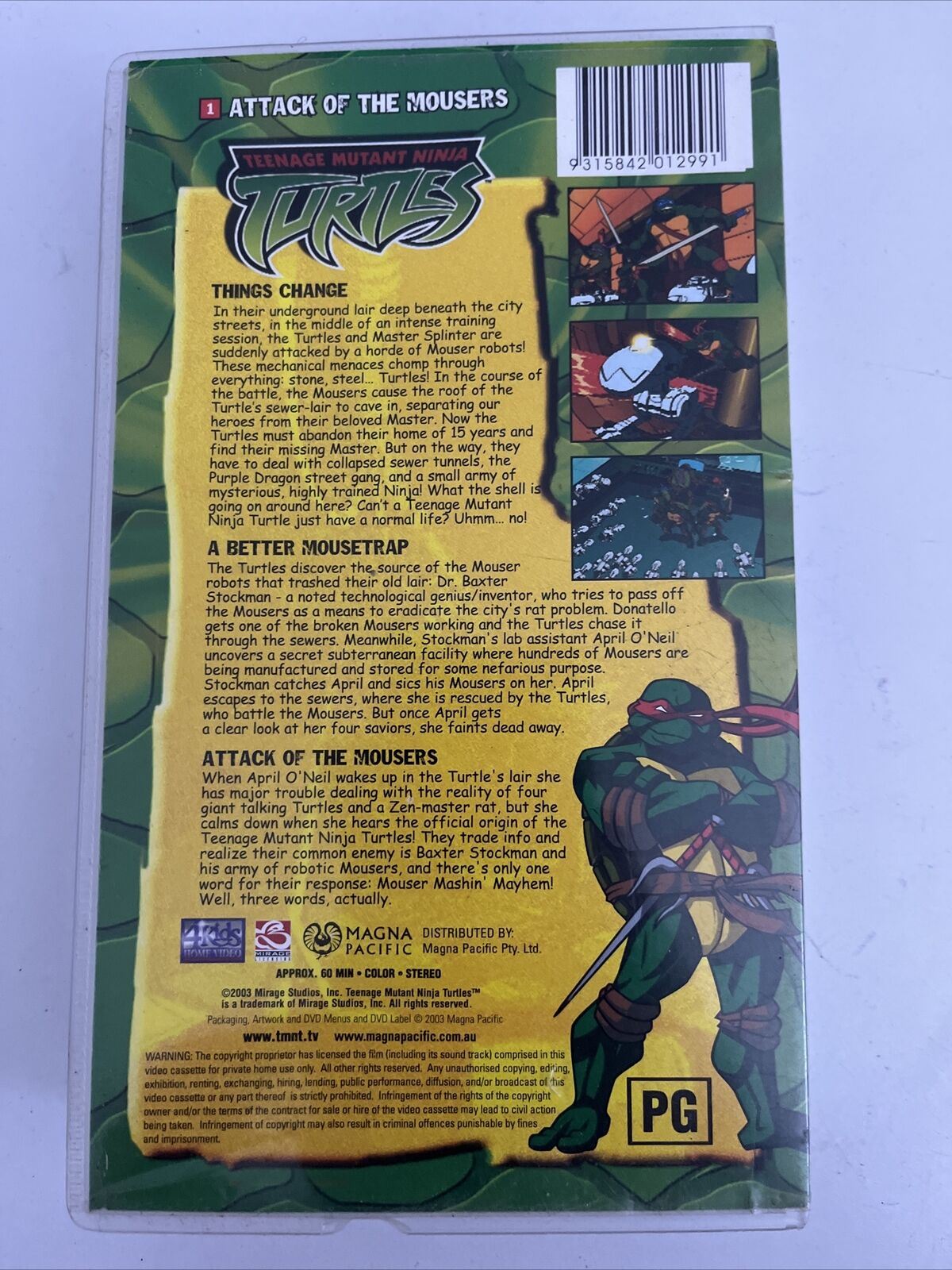 Teenage Mutant Ninja Turtles - Attack of the Mousers VHS PAL 2003