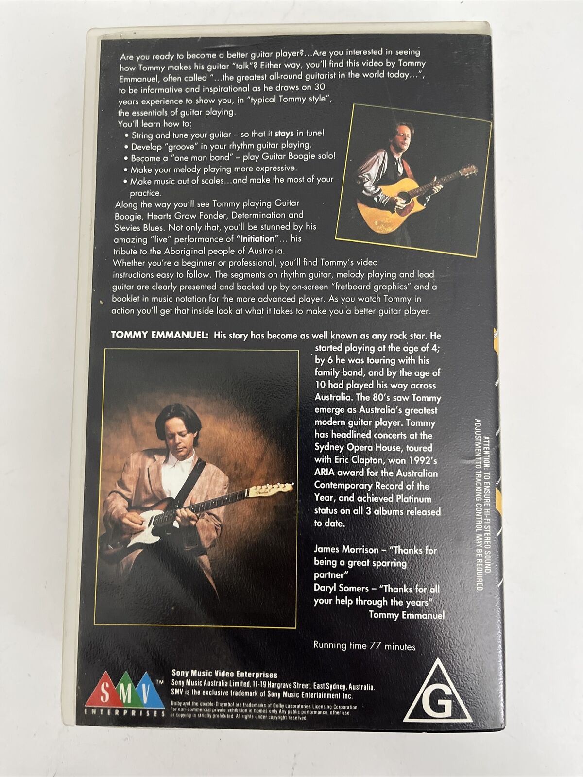 Tommy Emmanuel Guitar Talk VHS PAL