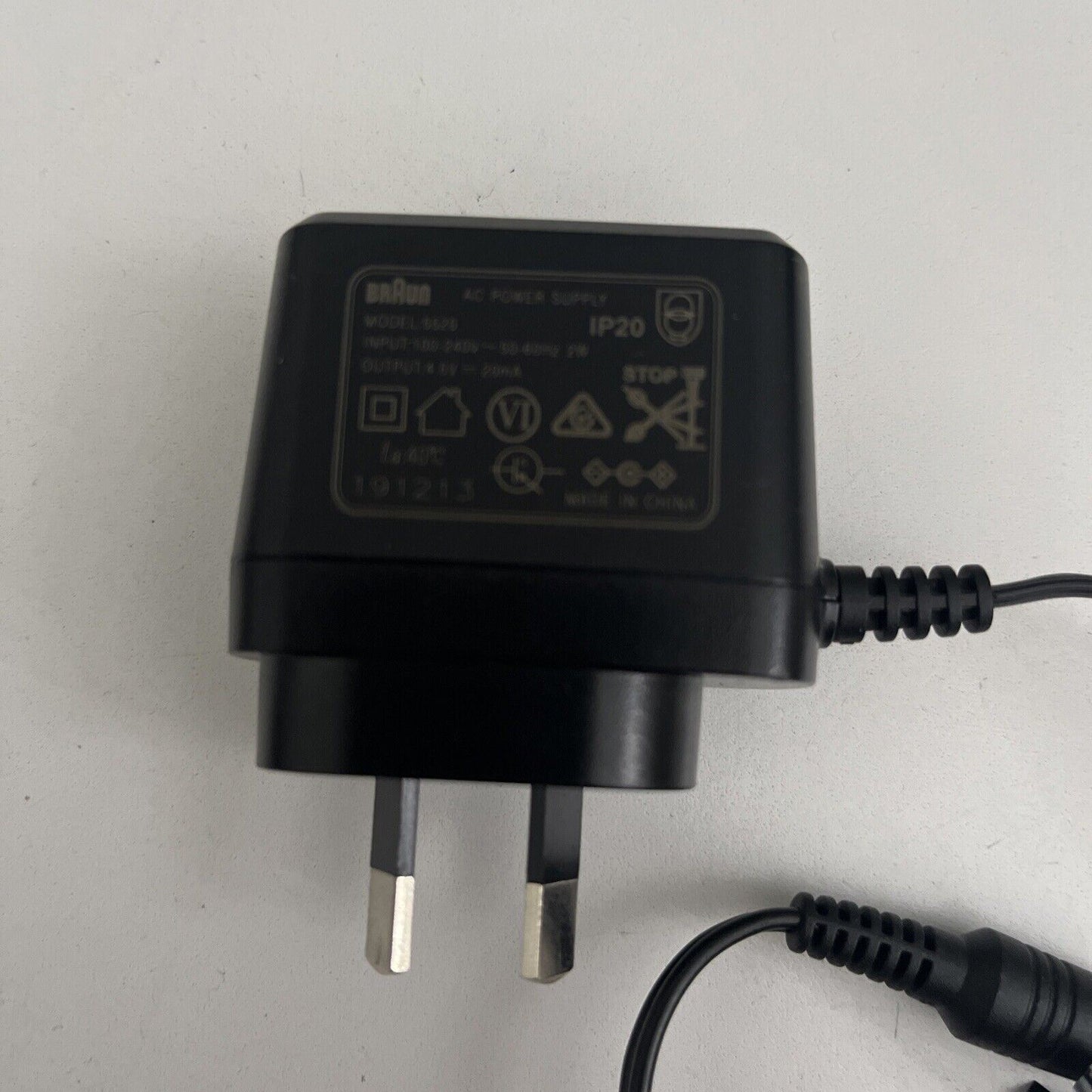 Genuine Braun 5520 AC Adapter 4.5V 20mA