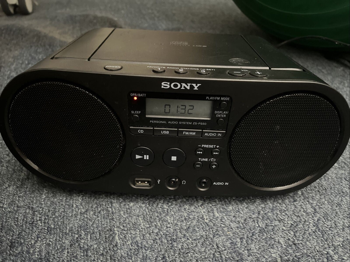 Sony ZS-PS50 CD Boombox with AM/FM Radio Tuner USB - Tested with Excellent Sound
