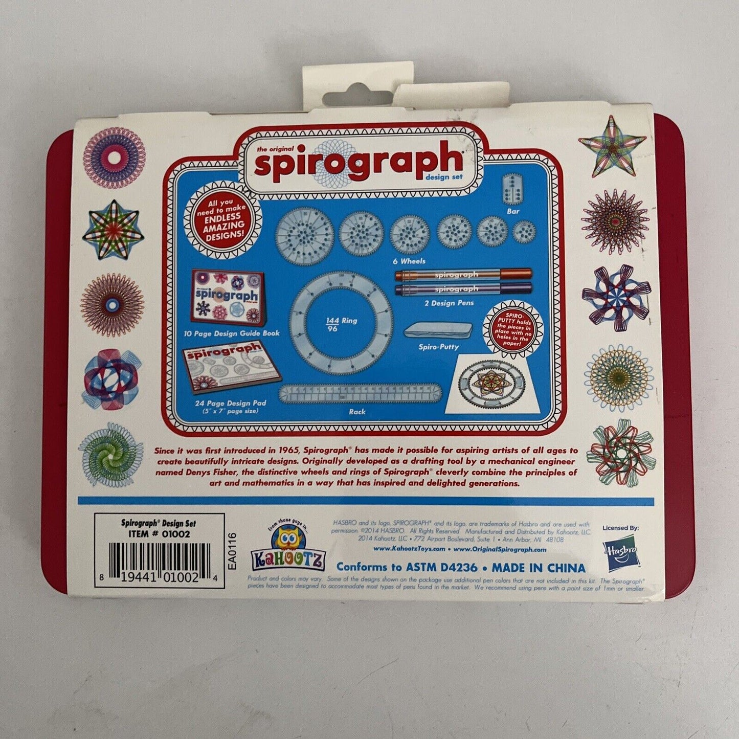 Kahootz 01002 Spirograph Design Tin Set *Missing Spiro-putty