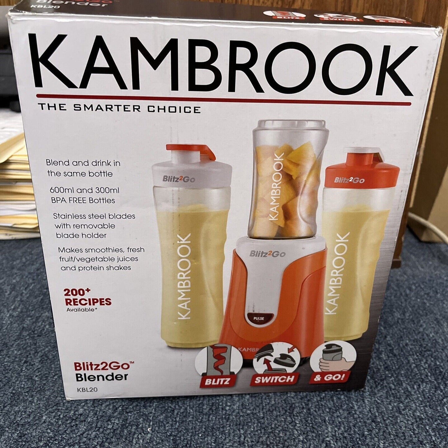 Kambrook Blitz2Go Personal Blender - KBL20ORG NEW