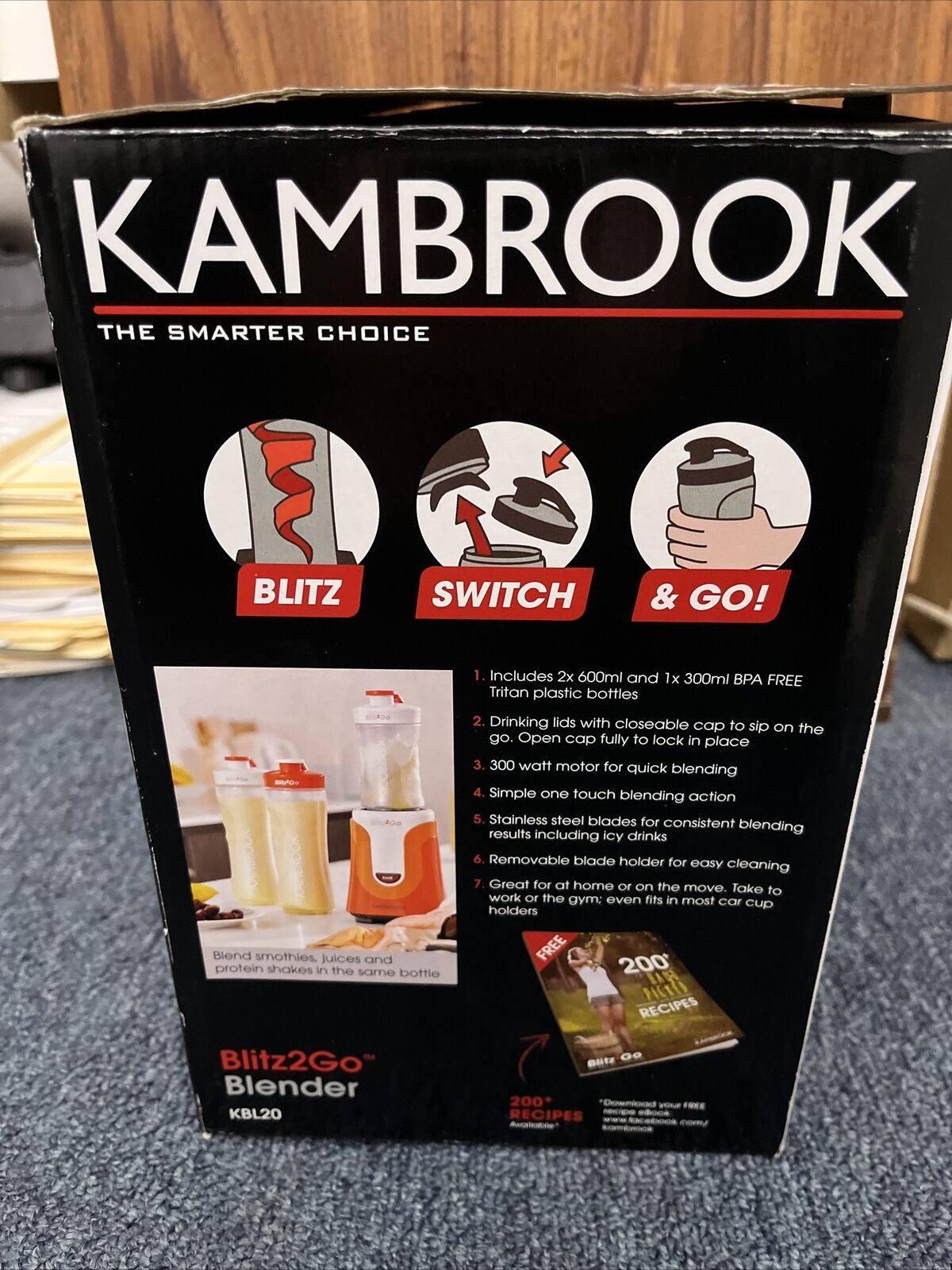 Kambrook Blitz2Go Personal Blender - KBL20ORG NEW