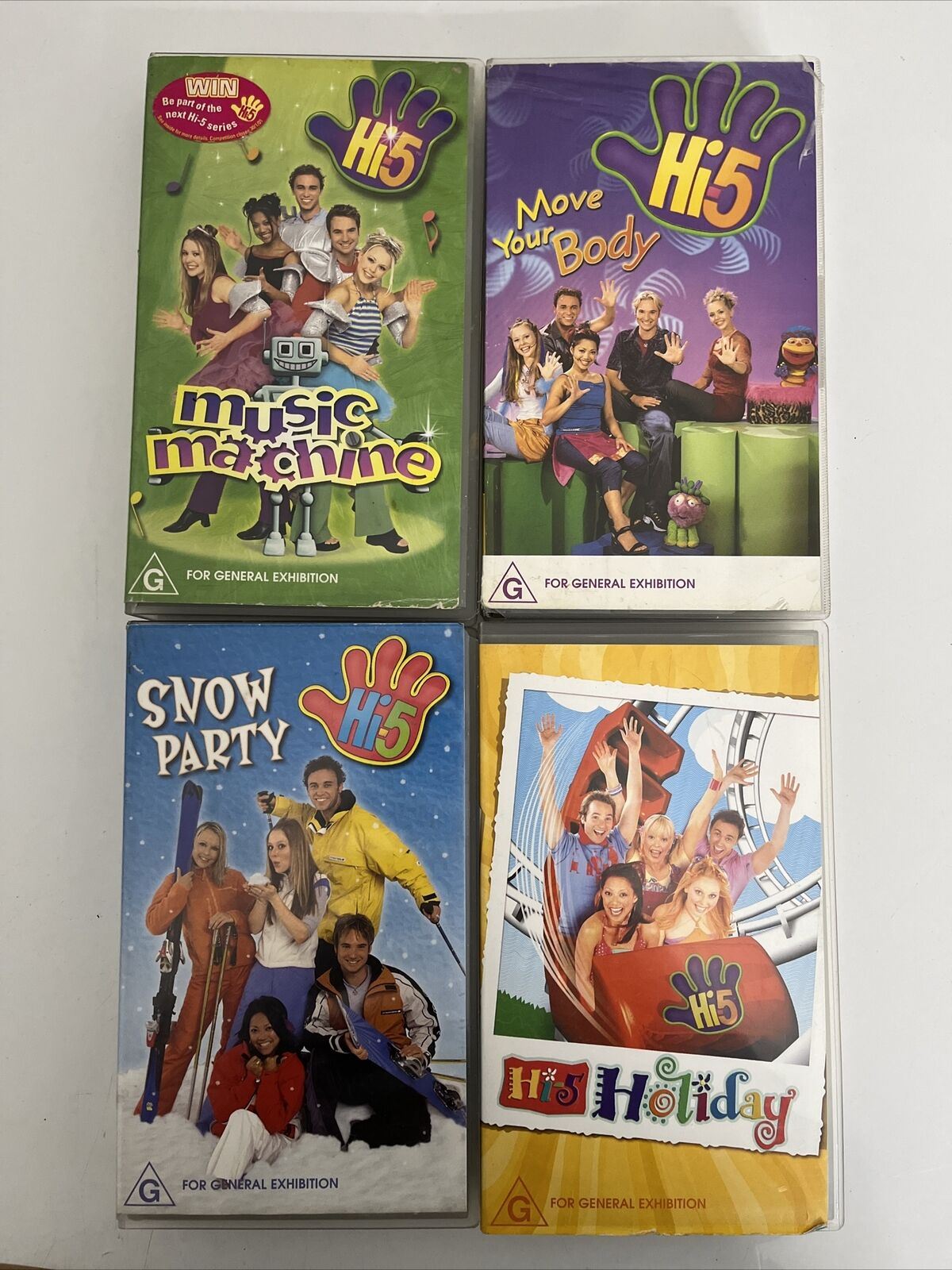 4x Hi5 - Music Machine, Move your Body, Snow Party, Holiday VHS PAL