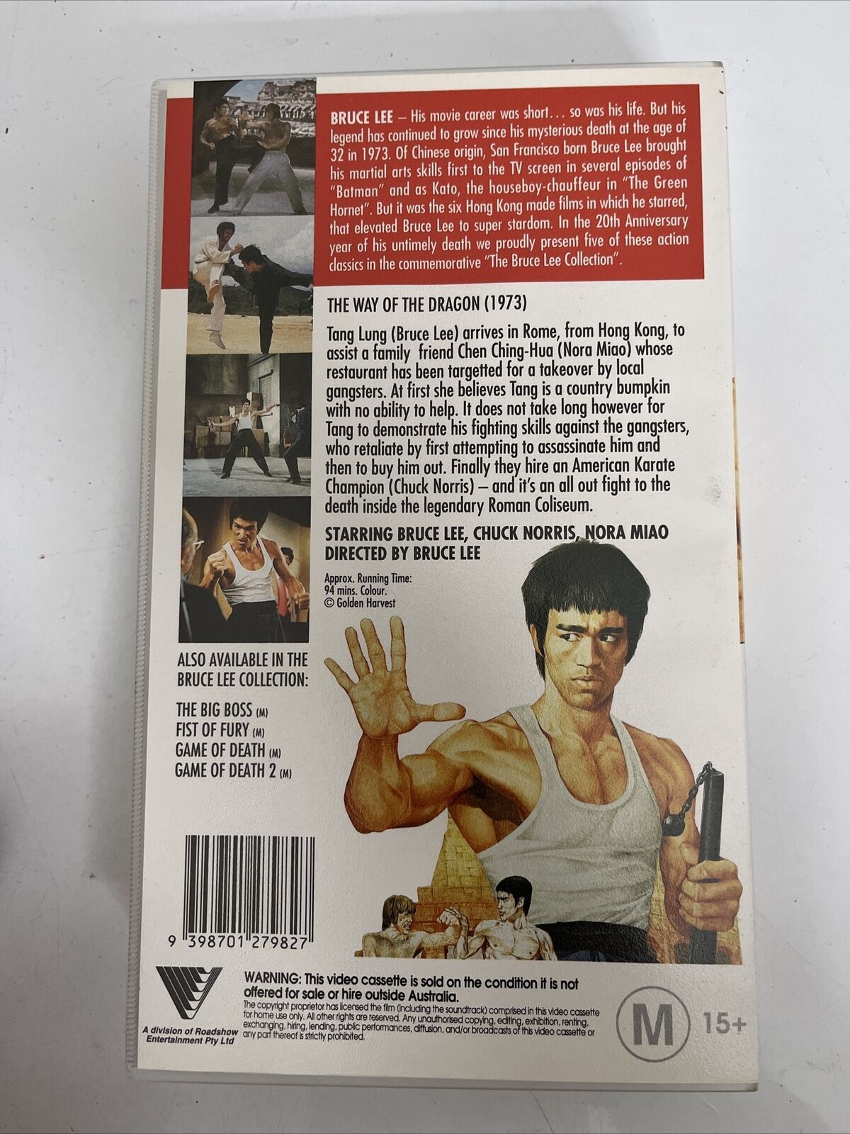 The Way Of The Dragon VHS 1972 PAL  Bruce Lee