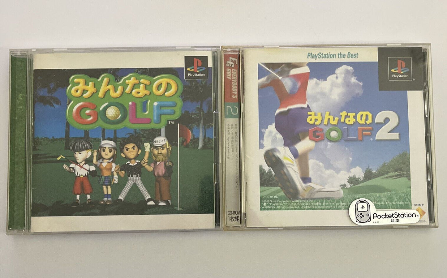 Minna no Golf 1 & 2 - Sony PlayStation PS1 NTSC-J JAPAN Game