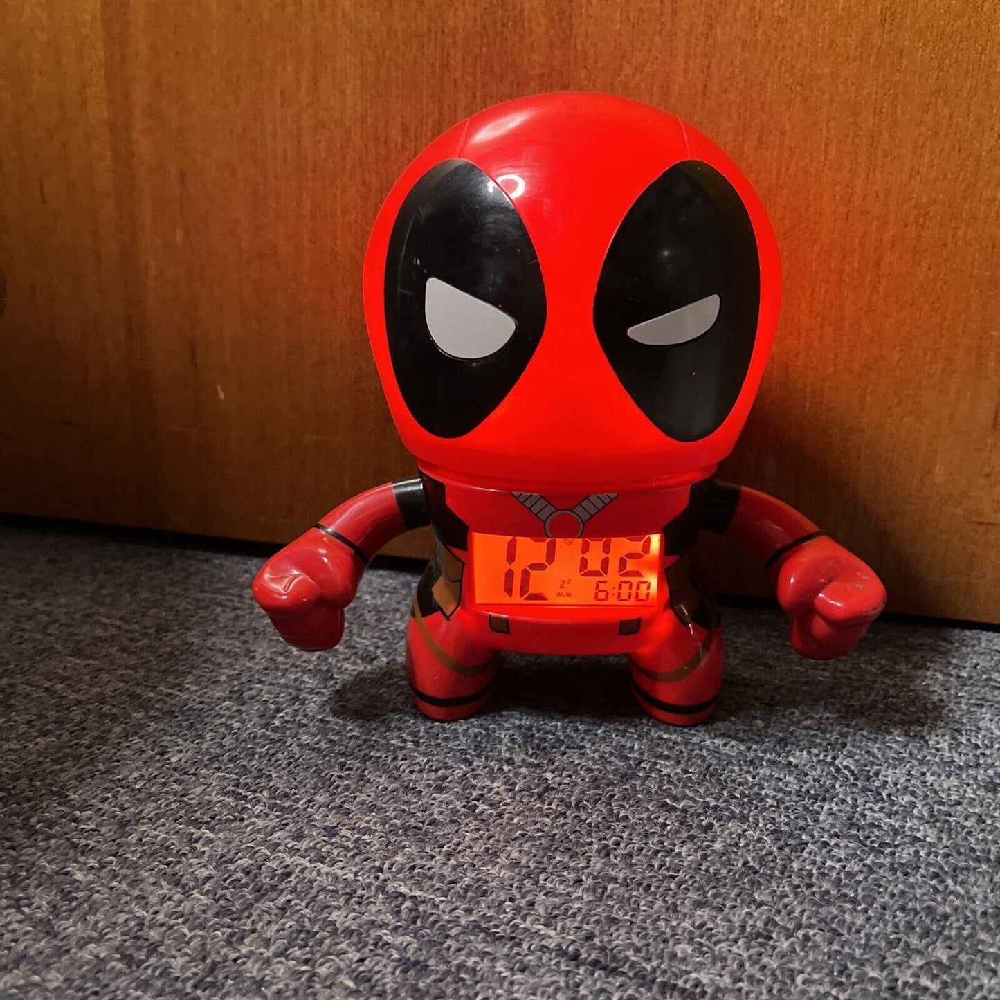 BulbBotz Marvel Deadpool Night Light Alarm Clock with Sound