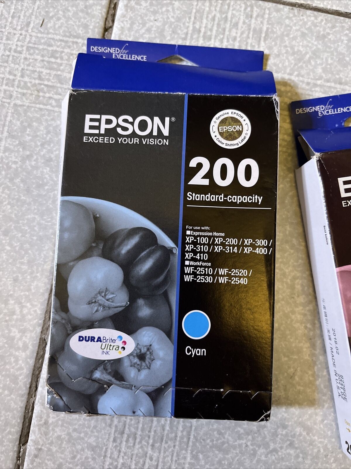 3x  GENUINE Epson 200 Standard Ink Cartridge - Magenta, Yellow, Cyan