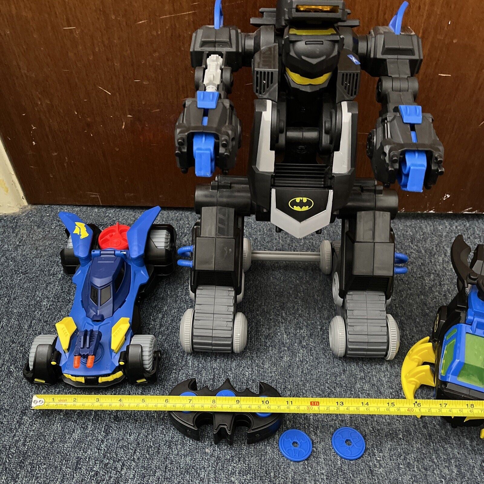 Imaginext Batman Transforming Batbot Remote Control + Batmobile + Heli