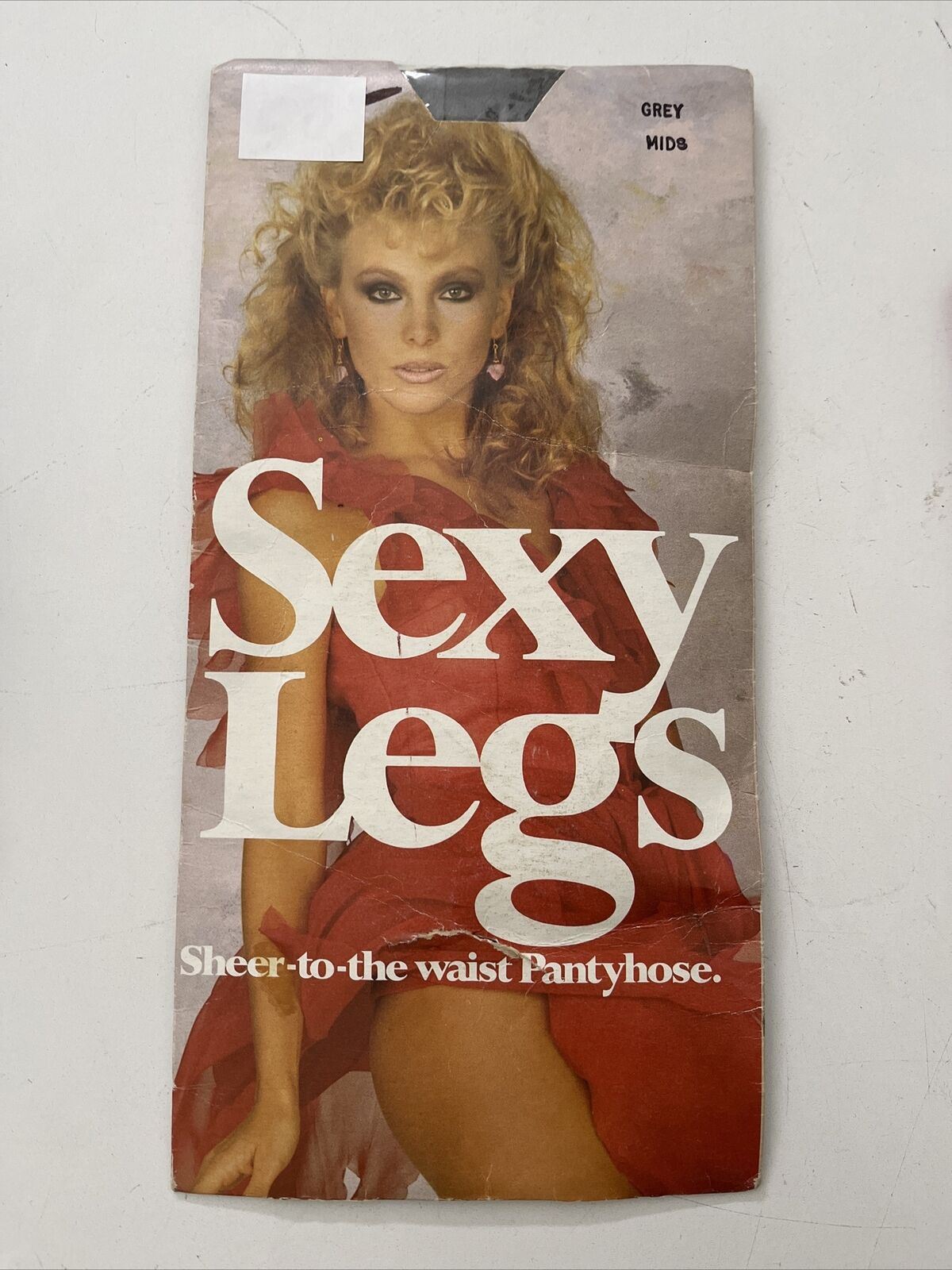 Vintage 80s Sexy Legs Sheer To Waist Pantyhose Grey Miss NEW