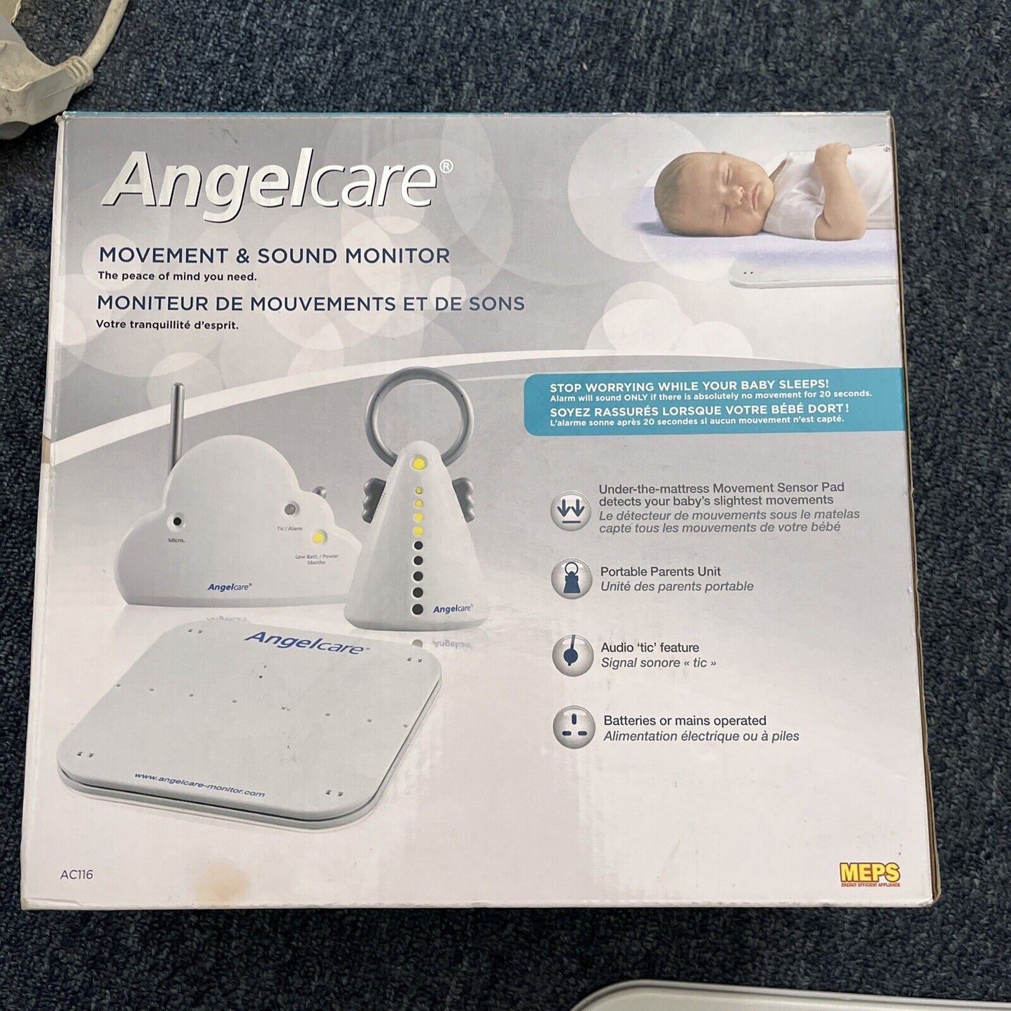 Angelcare Movement & Sound Monitor with Movement Sensor Pad