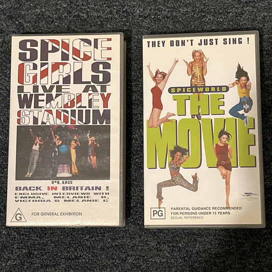 2x Spice Girls - Live at Wembley Stadium + The Movie VHS PAL