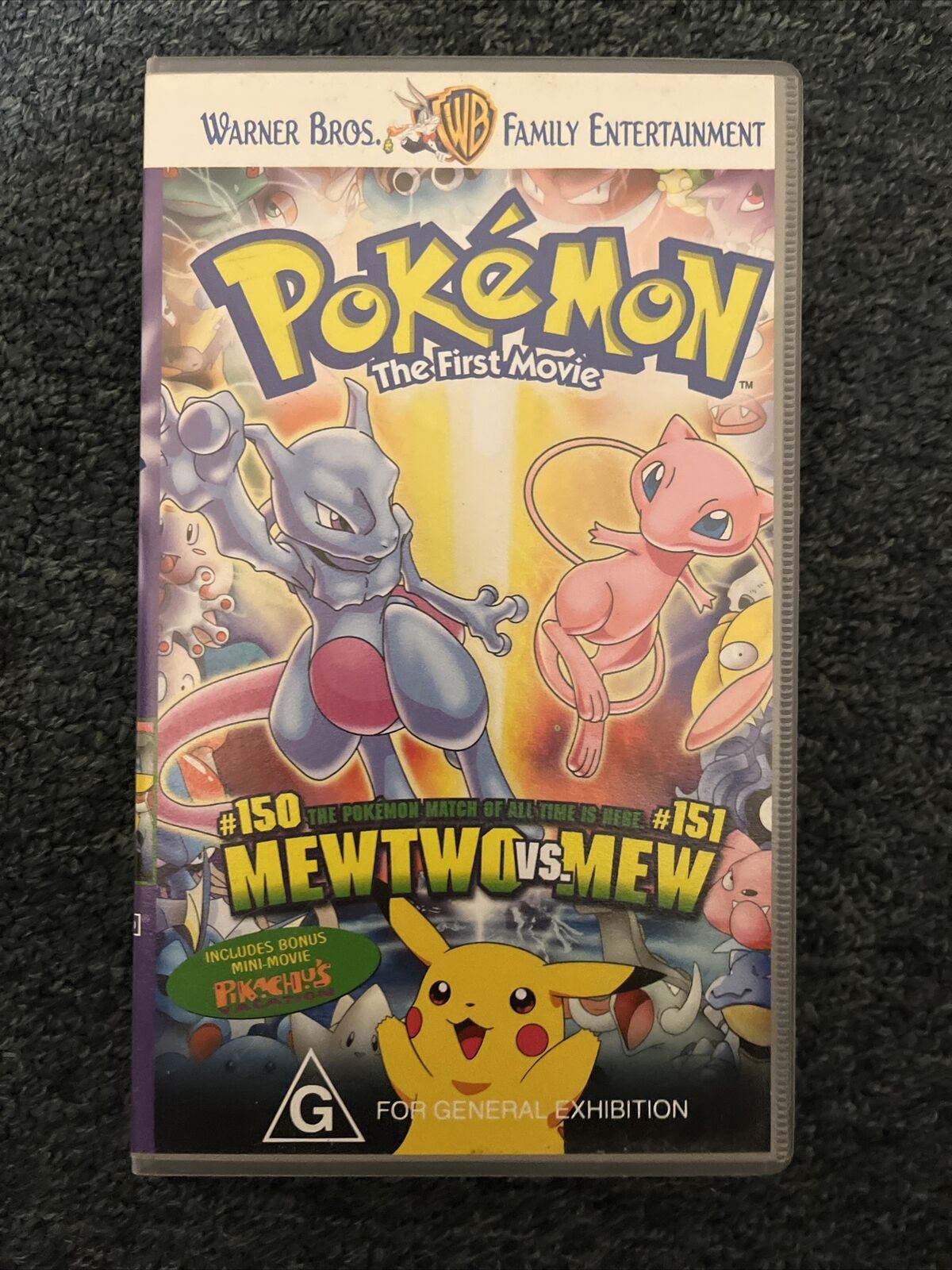 Pokemon The First Movie: Mewtwo Vs Mew - VHS PAL 1998 Tape Cassette Vintage