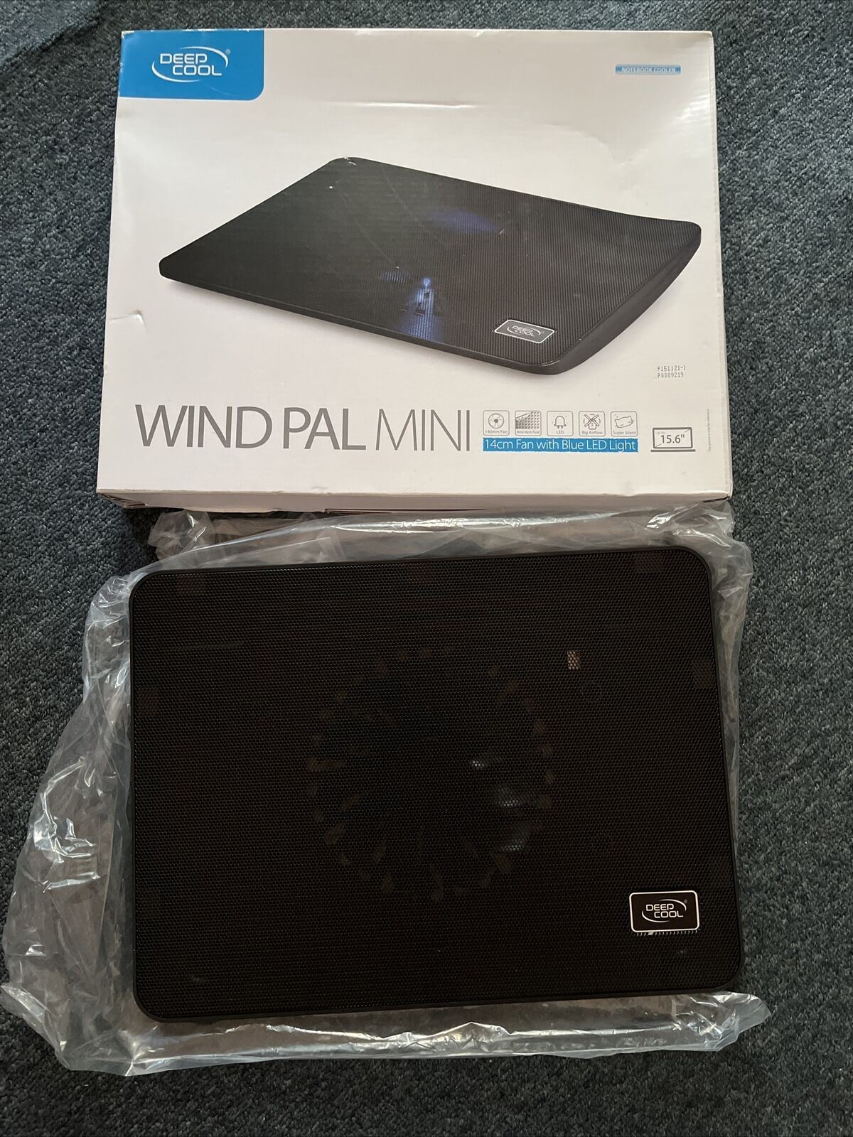Wind Pal mini 15.6" Laptop Cooler 14cm Fan with Blue LED Light USB Powered