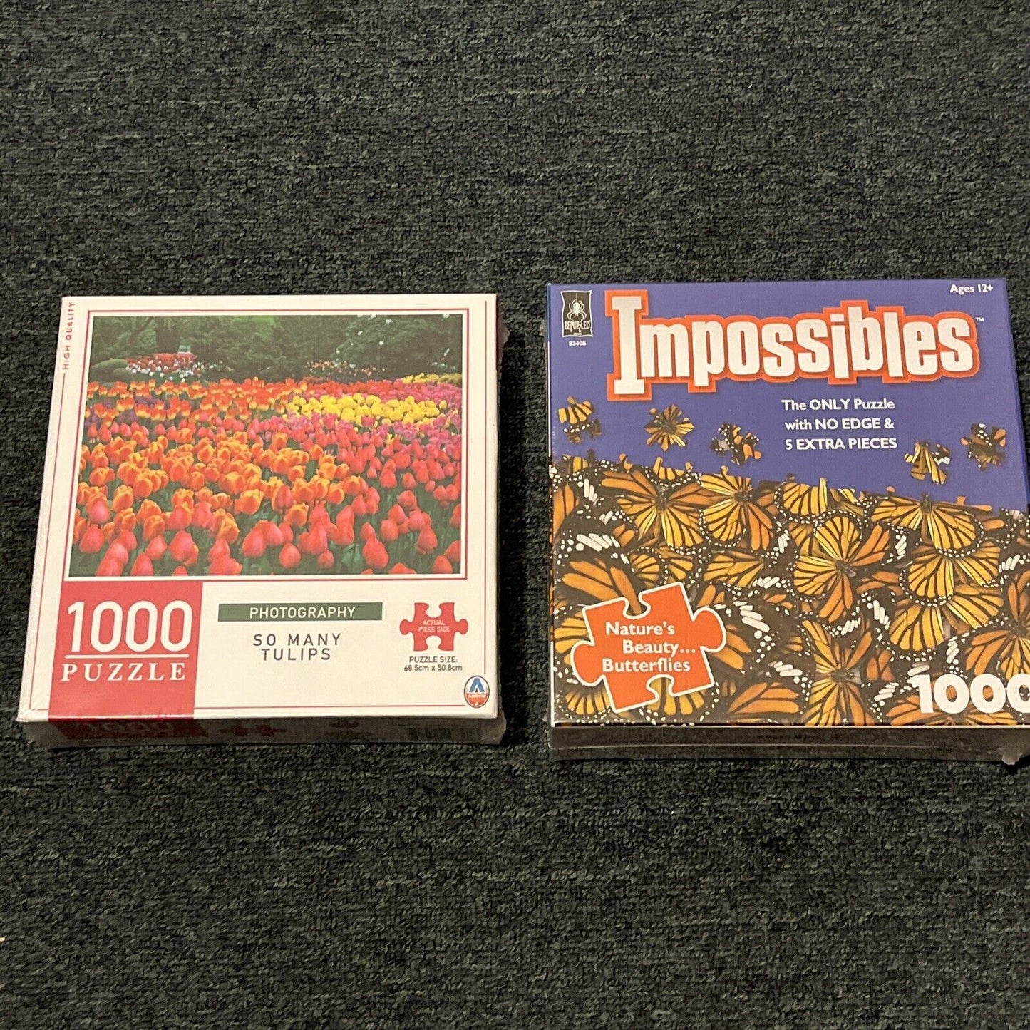 NEW Natures Beauty Butterflies Impossibles + So Many Tulips 1000pc Jigsaw Puzzle