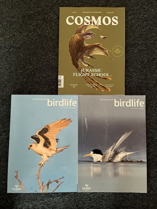3x Bird Magazine - Australian Birdlife Magazine + Cosmos Magazine