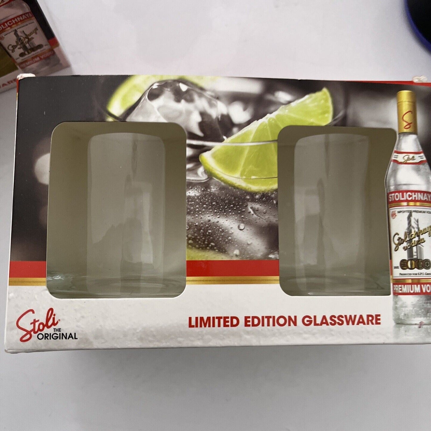 2x Genuine Stolichnaya Vodka Limited Edition Glassware NEW