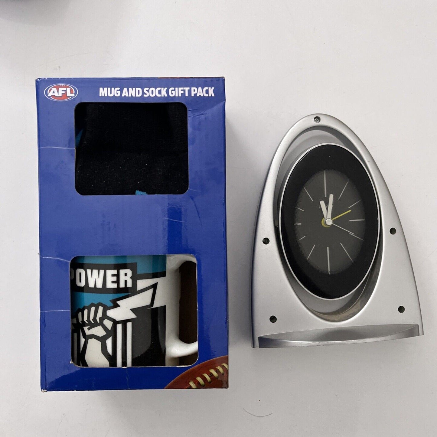 AFL Port Power Mug and Sock Gift Pack + Port Power Clock