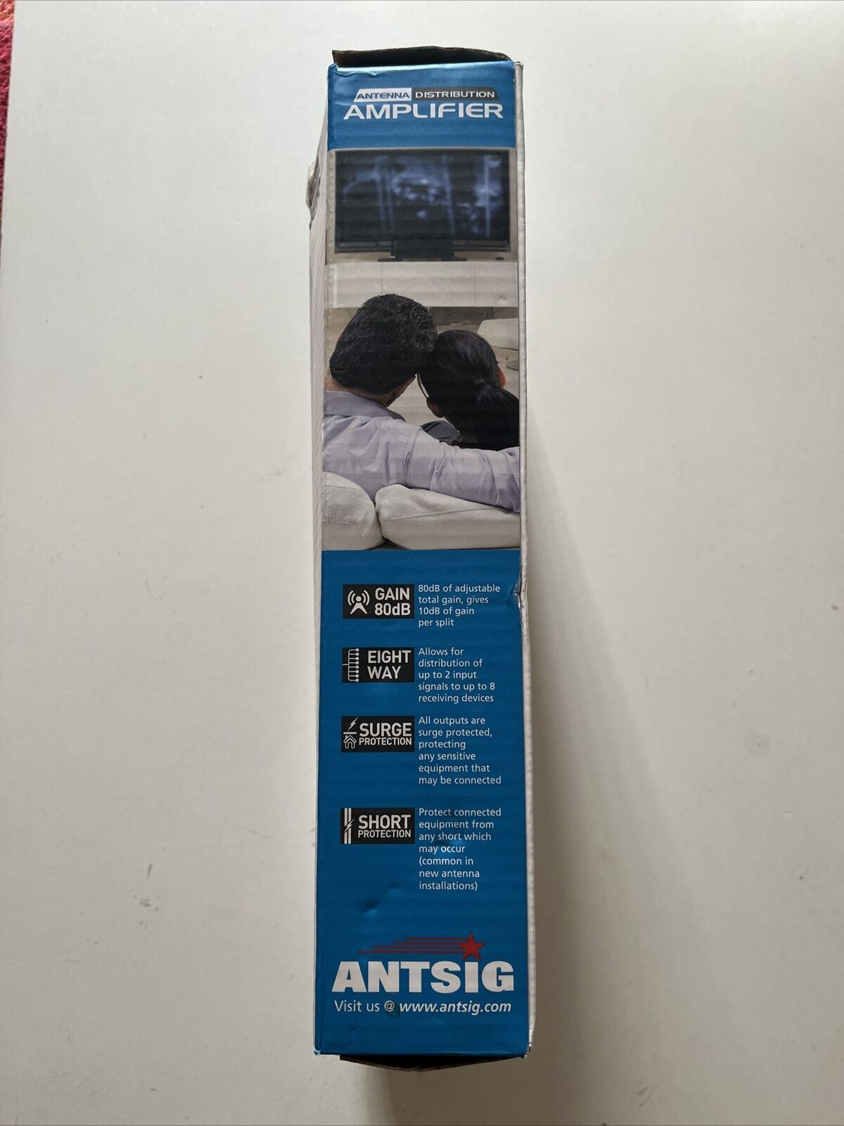 ANTSIG Antenna Distribution Amplifier 4G Filter Eight Way Surge Protected NEW