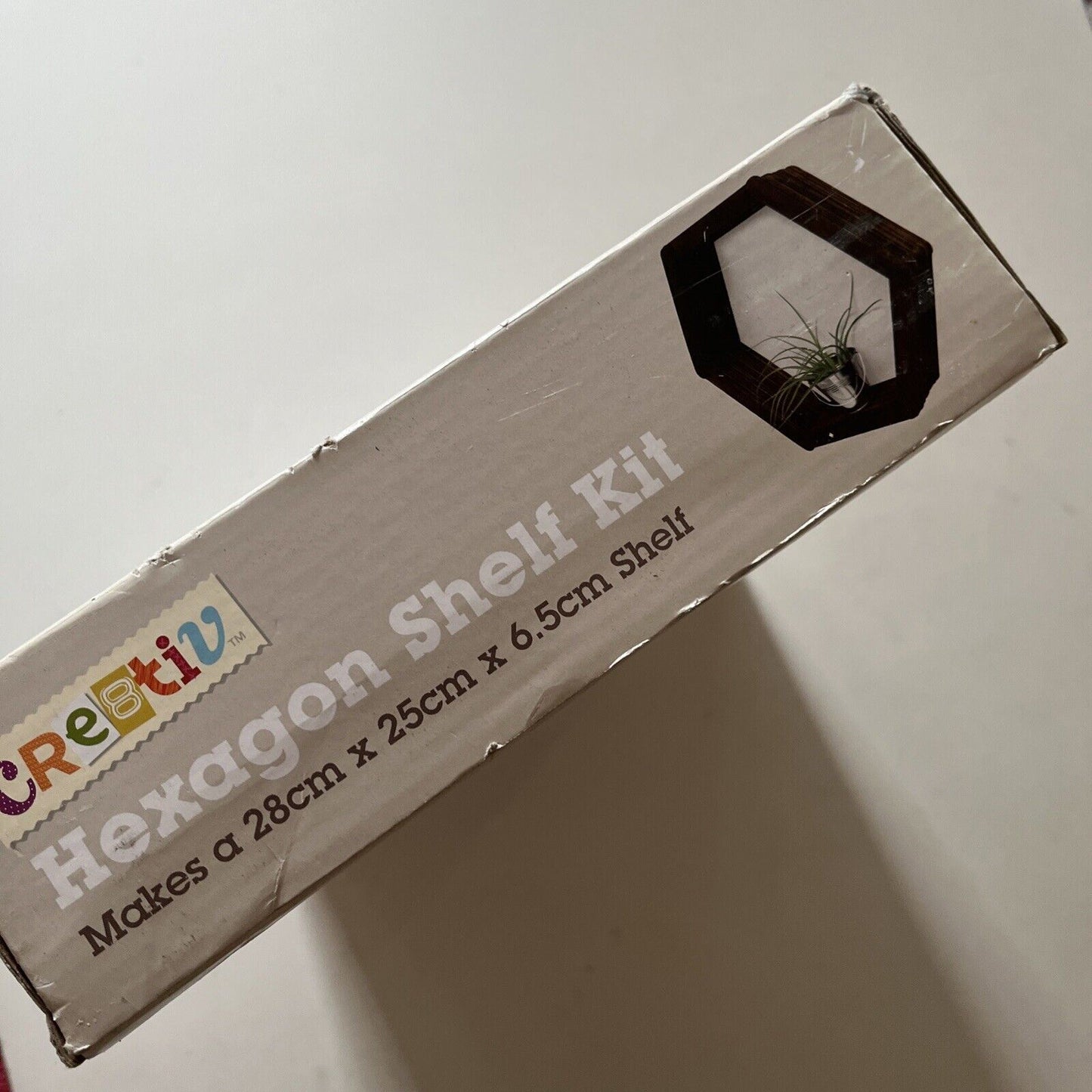 Hexagon Shelf Kit 28cm x 25cm x 6.5cm Shelf NEW