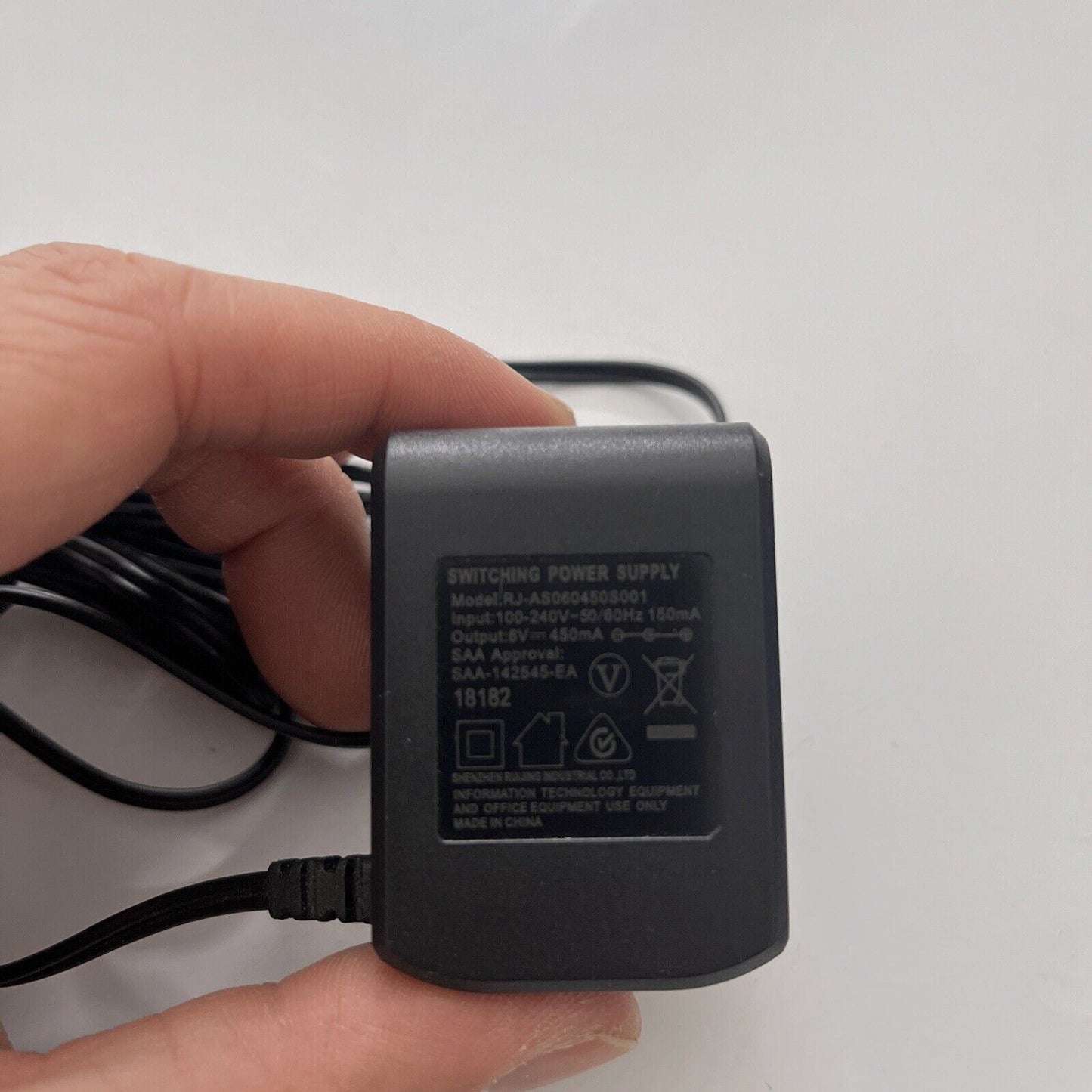 Switching Power Supply RJ-AS06450S001 AC Adaptor 6V 450mA