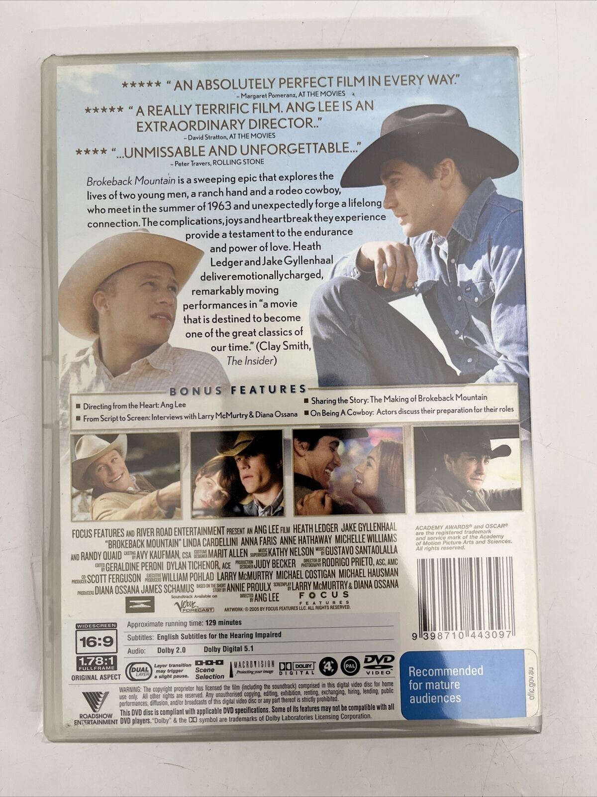 Brokeback Mountain (DVD, 2005) Heath Ledger, Jake Gyllenhaal, Randy Quaid NEW