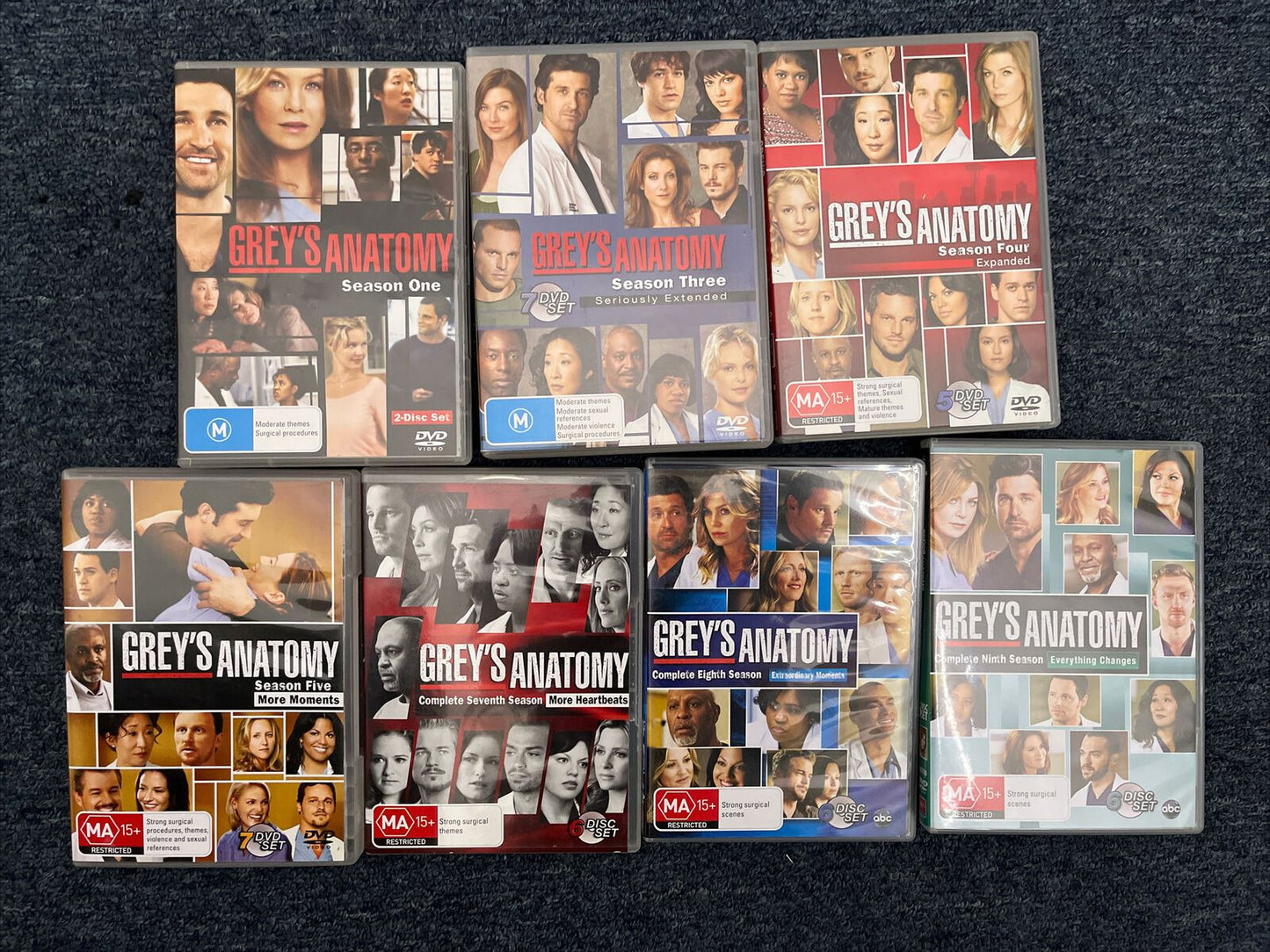 Greys Anatomy - Season 1,3,4,5,7,8,9 (DVD) Region 4