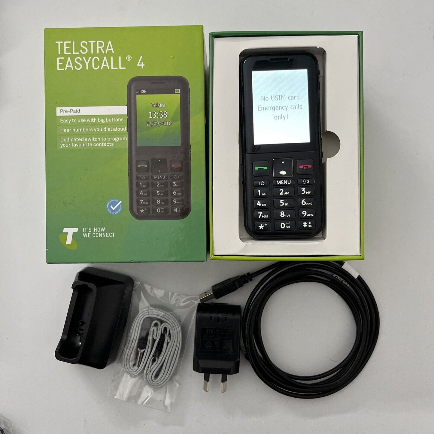 Telstra Easy Call 4 ZTE T403  Big Button Mobile Phone