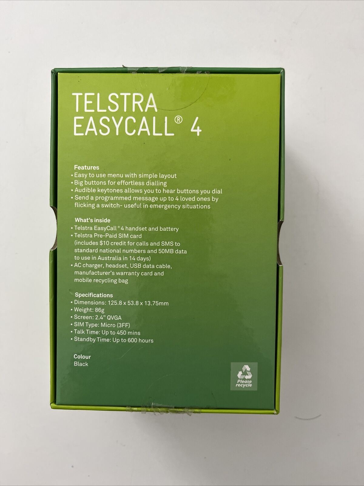 Telstra Easy Call 4 ZTE T403  Big Button Mobile Phone