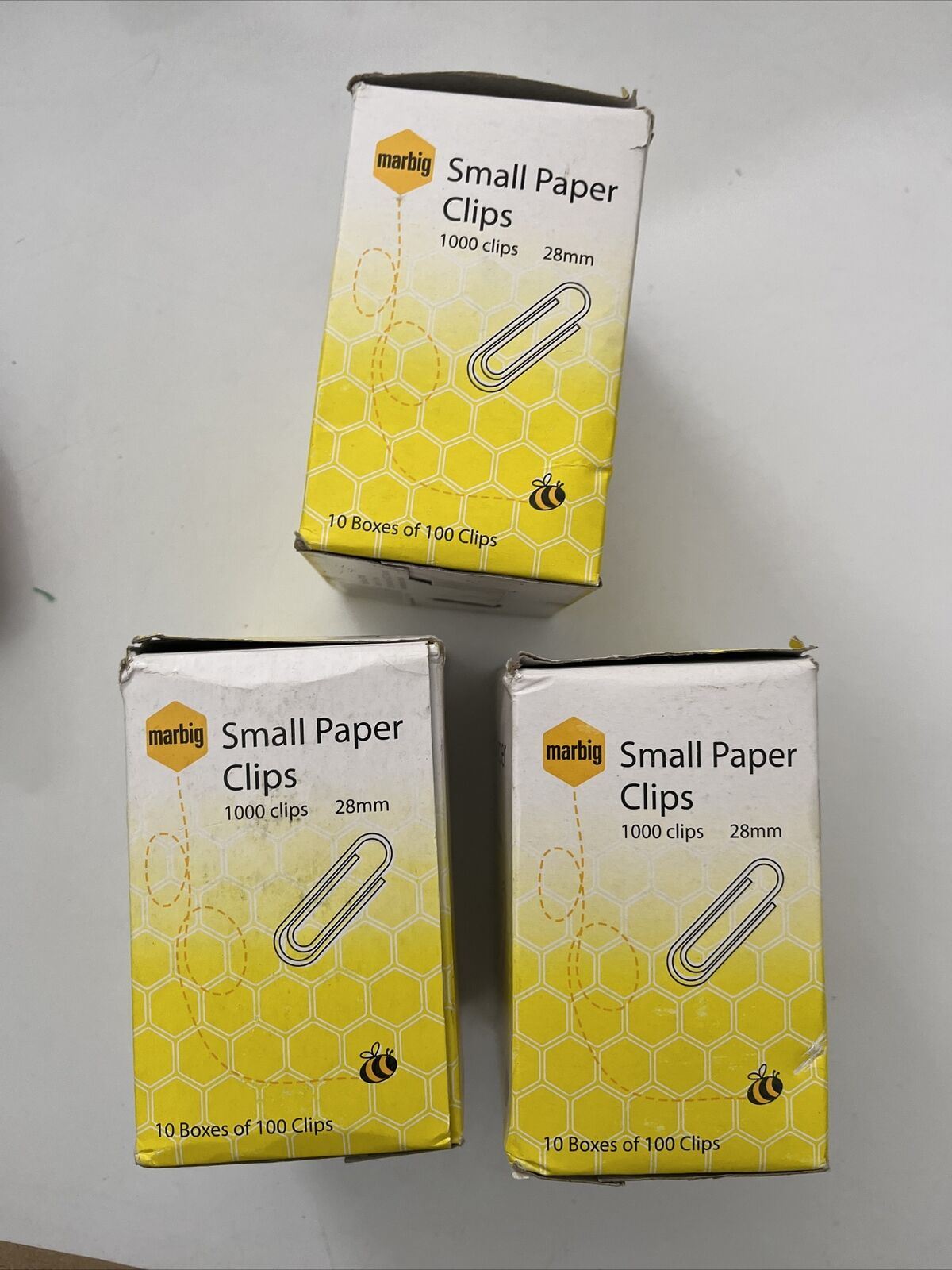 3 Boxes Marbig Small Paper Clips 3000 NEW