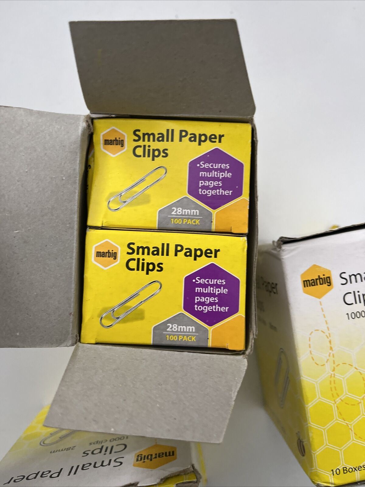 3 Boxes Marbig Small Paper Clips 3000 NEW