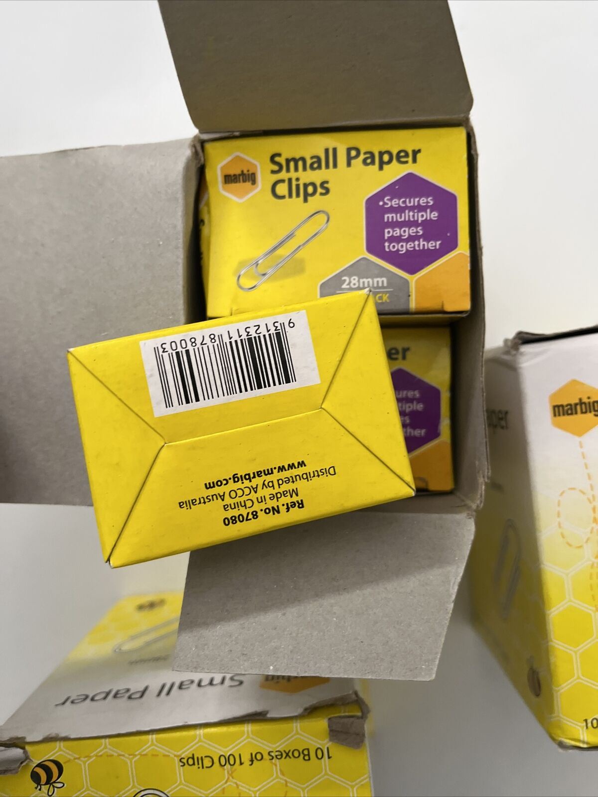 3 Boxes Marbig Small Paper Clips 3000 NEW