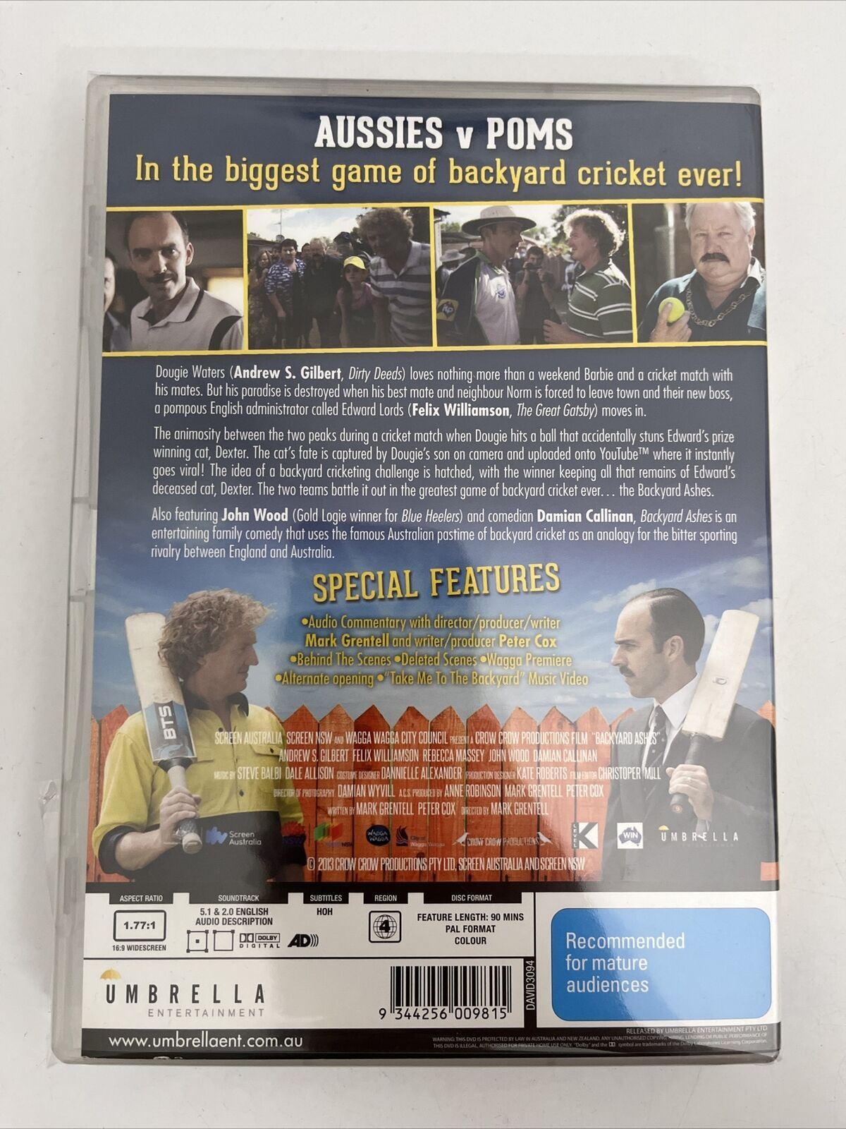 Backyard Ashes (DVD,2013) Andrew S Gilbert, Felix Williamson Comedy Region 4 NEW