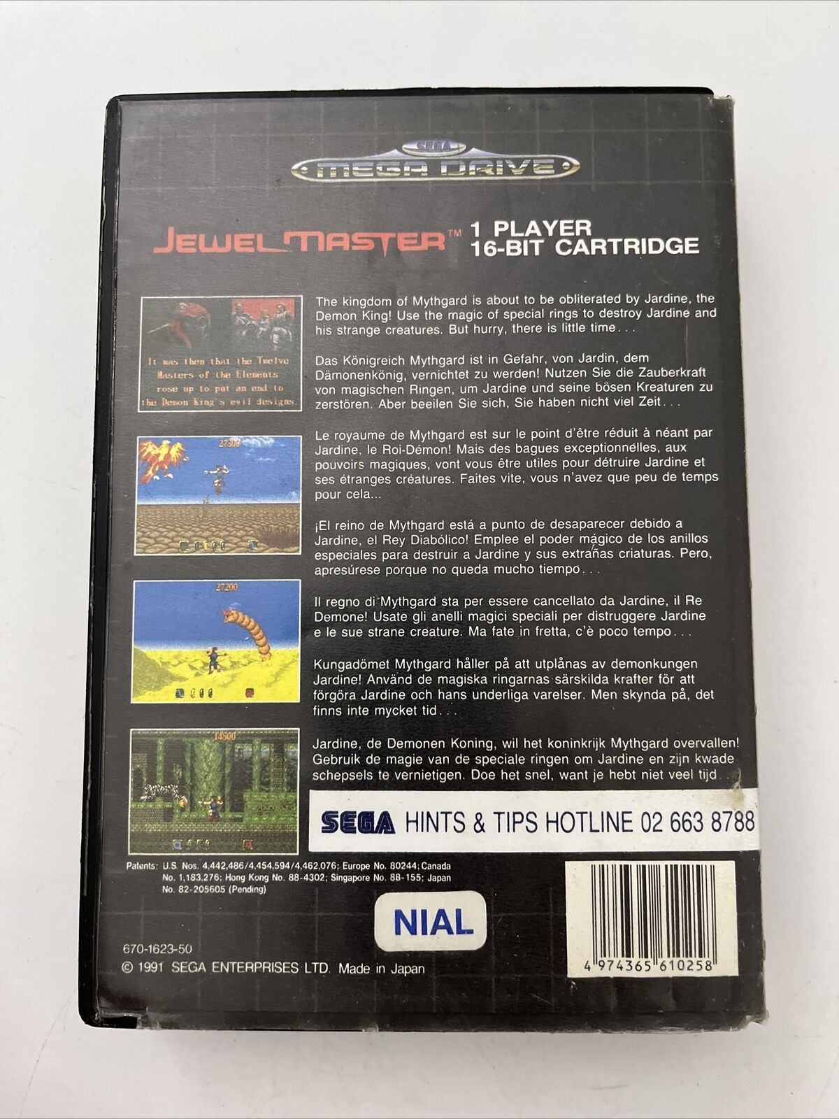 Jewel Master - Sega Mega Drive PAL 1991 Action Adventure Game